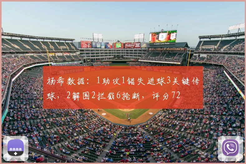 杨希数据:1助攻1错失进球3关键传球,2解围2拦截6抢断,评分72